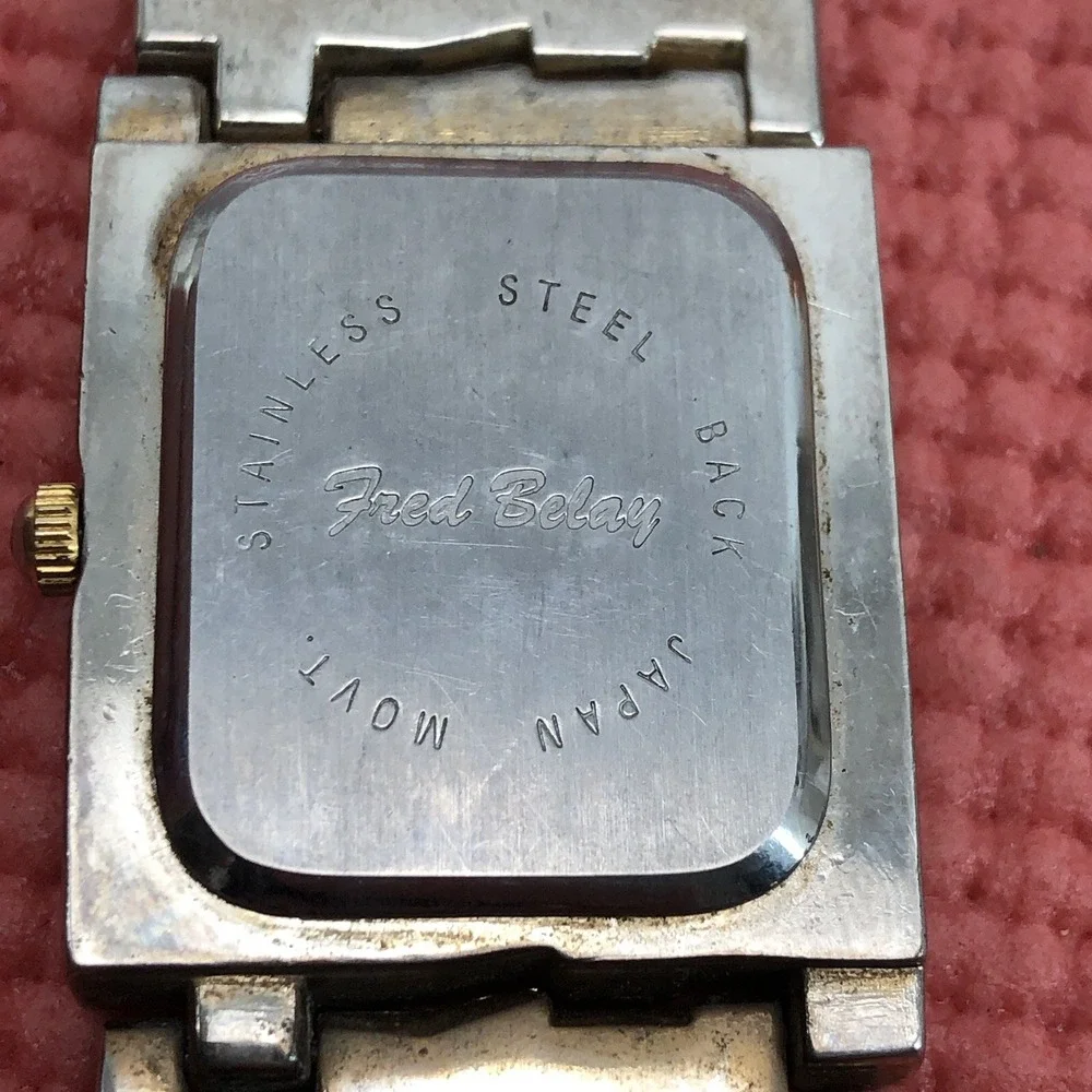 Fred Belay Men's Goldtone Designer Watch With Matching Band Quartz Needs Battery